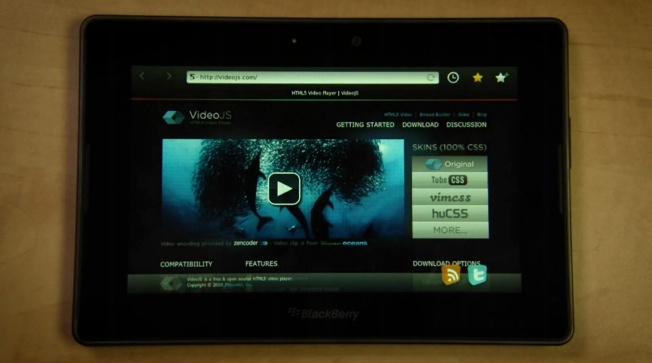 Video of RIM showing off Flash, HTML5 video capabilities on the BlackBerry PlayBook