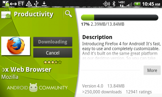 Download Firefox 4 for Android now!