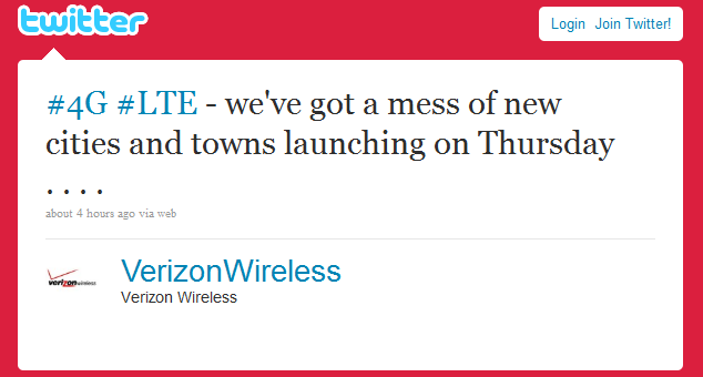 Verizon is turning on LTE coverage in additional cities this Thursday