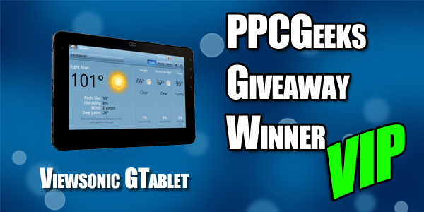 Congratulations to our V.I.P. Tablet Winner!